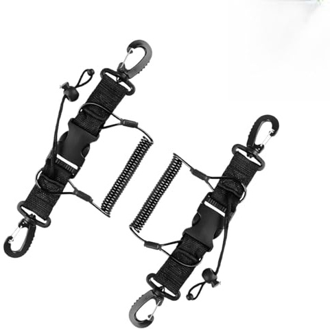 Zpeiran 2-Pack Anti-Loss Diving Lanyard with Quick Release Buckle & Carabiner Clip Retractable Spiral Cord for Scuba,Cameras,Mountaineering Gear