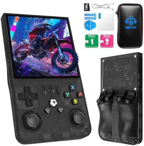 R36MAX Retro Handheld Game Console (Black 128GB)