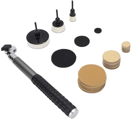 LiebeWH Levigatrice a Scodella Kit di Strumenti per Levigatura per la Lavorazione del Legno con 75 Cuscinetti di Carta Vetrata Manico in Lega di Alluminio da 1 e 2 Pollici per Superfici Curve e