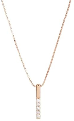 Colgante y collar de tira larga geométricos de rosa de 14mm, buen regalo 925 para mujeres y niñas