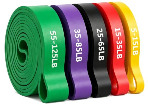 Bandas Elasticas Musculacion, 5 Gomas de Resistencia, Cintas Ejercicios