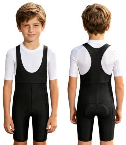 winying Bermudas pour Enfants Bermudas Vélo avec Bretelles Salopettes Vélo Shorts Dentraînement Pantaloncini Salopettes Cyclisme Et Moto