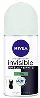 'Nivea Women's Deodorant Roll-On Invisible for Black and White – Fresh Anti Perspirant – 50 ml (Pack of 3)