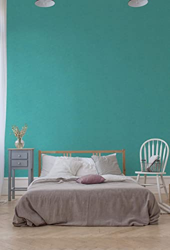 marburg Papier peint non-tissé de moderne bleu turquoise vert turquoise Structure légère pour chambre de mouton salon ou cuisine Qualité supérieure 100% Fabriqué en Allemagne 10,05 x 0,53m