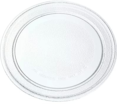 Quailitas Microwave Plate - 245 mm Microwave Turntable Glass Tray, Flat Profile, Scratch-Resistant Plate, Transparent