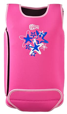 Beco-Sealife Baby-Schwimmanzug, wärmender Baby-Neoprenanzug aus 2 mm SCR-Neopren, Unisex Baby Badeanzug mit UV Schutz UPF 50+ für Jungen & Mädchen – in Pink, 3-6 Monate