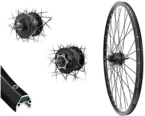 Vorderrad MTB 28 / 29 DC19 Disc Hohlkammerfelge 700C schwarz Shimano Nabendynamo DH-3D32-NT 6 Loch Scheibenbremse 622-19