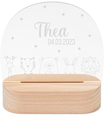 wunderwunsch - Personalisiertes Nachtlicht für Babys - Individuelle Nachttischlampe für Kinder - Personalisierte Geschenke Kinder - Babygeschenk - Geschenk zur Geburt