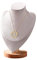 TINGSING Présentoir à bijoux en velours avec base en bois, mannequin et pendentif, support de chaîne, organisateur pour vitrine de bijoux, boutiques, salons professionnels, taille M, beige