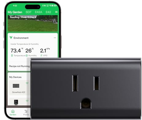 VIVOSUN GrowHub Outlet Controller A10, Smart WiFi Outlet, Smart Plug, 15A 1800W, Remote Control, Compatible with Vivosun App for Grow Tent