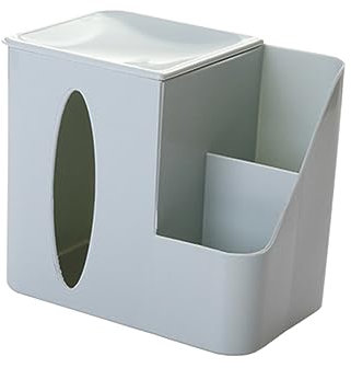 PHENOFICE Kunststoff Taschentuchbox Für Zuhause Schreibtisch-Organizer Aus Kunststoff Mit Deckel Taschentuchhalter Für Küche Wohnzimmer Büro Hellblau