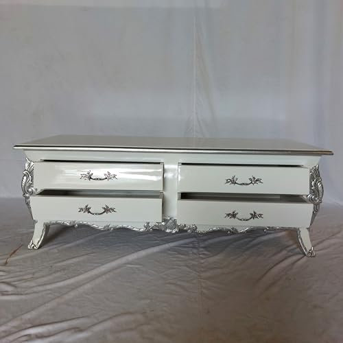 Kunibert Louises Antique Commode style baroque rococo Blanc avec argent N° 27 Largeur 125 cm