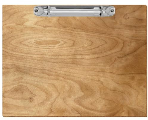 Bütic Holz Ringbuchbrett farbig - für DIN A3 A4 A5 aus 3 mm Birkensperrholz und mit widerstandsfähigem Klarlack versiegelt, Format:A5 quer, Farbe:Birke Rustikal