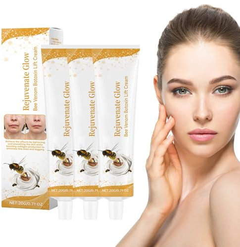 3 Stück Bienenvenom Faltenentfernungscreme, Bienengift Creme Gesicht Bienengift-Faltenentfernungscreme Bienengift Anti-Falten-Creme Macht Den Teint Strahlender und Jugendlicher (20g)