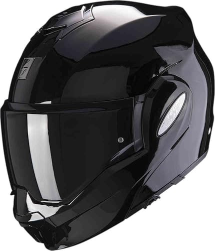 Scorpion Exo-Tech Evo Modularer Flip-Back Klapphelm Hochglanz Schwarz ECE22-06 (S)