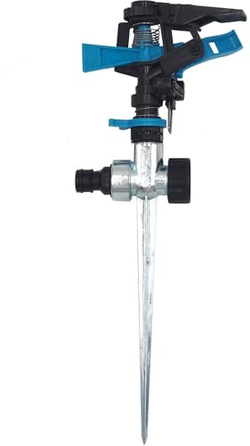 XTDMJ Arroseur de jardin à impulsion - Cercle de 3/4 - Arroseur de pelouse avec pulsation - Système d'arrosage rotatif pour jardin avec raccord rapide - Grandes surfaces