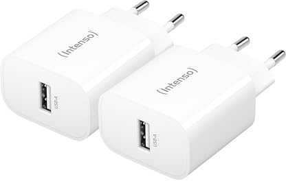 Intenso Power Adapter W5A Doppelpack, 5W, für iPhone, Samsung Galaxy, Tablet, Kopfhörer, Kindle, e-Book Reader, Tolino, weiß