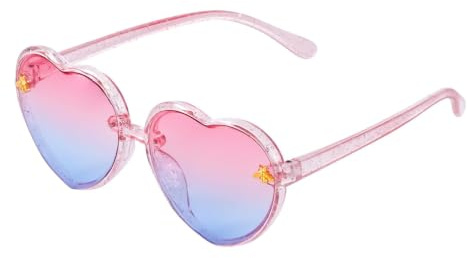 baotongle Kids Sunglasses Girls Heart Sunglasses Party Glasses Favor Childrens Sun Glasses for Summer Holiday Beach Outdoor (1, Pink)