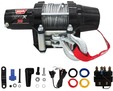 WARN VRX 35 Powersport Winch – 3,500 lb Pulling Capacity, Steel Rope, Sealed Motor, All-Metal Gear Train, Waterproof IP68 Design for ATV/UTV Recovery, Trail Riding & Utility Work