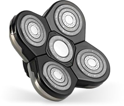 Skull Shaver Baron 5 Head Replacement Blade - for Pitbull, Palm & Butterfly Kiss Shavers - Ideal for Sensitive Skin - Smooth & Precise Shaves