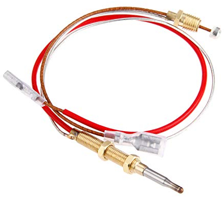 Aupoko Termopar Calentador de Gas para Patio de Longitud 410 mm, M8x1 Extremo de Conexión de Tuercas M6x0.75 Rosca de Cabeza con Terminal Plano de 6,3 mm (0,25)