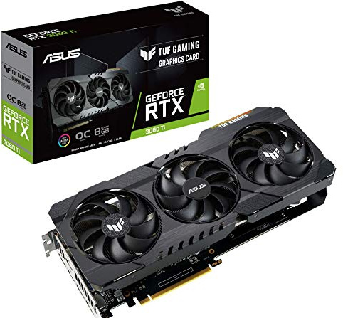 ASUS TUF Gaming NVIDIA GeForce RTX 3060 Ti OC Edition Carte graphique (PCIe 4.0, 8 Go GDDR6, HDMI 2.1, DisplayPort 1.4a, double roulement à billes, certification de qualité militaire, GPU Tweak II), noir