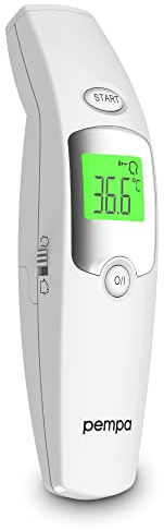 PEMPA Digital Kontaktlös Infraröd Febertermometer Enkel Mätning med Feberlarm Panntermometer för Feber för Vuxna Barn och Föremål med LCD-display