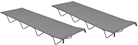 vidaXL 2X Camas de Camping Viaje Plegable Campo Tumbona Hamaca Acampada Jardín Patio Terraza Silla Relajación Tela Oxford y Acero Gris 180x60x19 cm