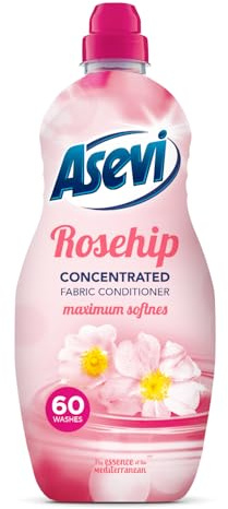 Asevi Fabric Softener, Laundry Conditoner, Liquid Fabric Softener, 1380ML, 60 Washes, Rosehip