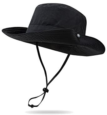 CLAPE Sommer Buschhut Wasserdicht Safari Hut Faltbar Outdoor Boonie Hat Sonnenhut mit Kinnband Breite Krempe Fischerhut Wanderhut Gartenhut