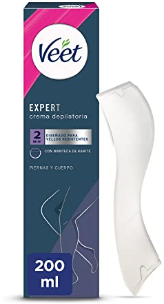 Veet Expert Crema Depilatoria Donna per Corpo e Gambe, con Mateca di Karite, 200 ml