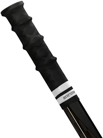 ROCKETGRIP Hockey Stick Replacement Grip – Hockey Stick Tape Alternative for Ice Hockey – Long-Lasting, Easy to Install, for Adults & Kids – Rubber (Sr/Int, Black)