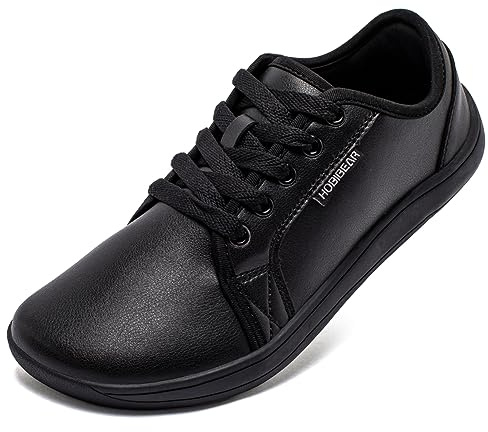 HOBIBEAR Barefoot Shoes Women Mens Minimalist Fashion Trainers Zero Drop Sole Casual Shoes with Wide Toe Box Lightweight Comfortable All Black