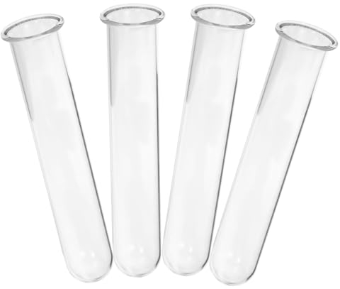 Garneck 4 Pièces Vase Tube à Essai Hydroponique Petit Vase en Verre Transparent Décoration de Table en Verre Tube de Propagation des Plantes de Fleur Pupitre en Conteneur