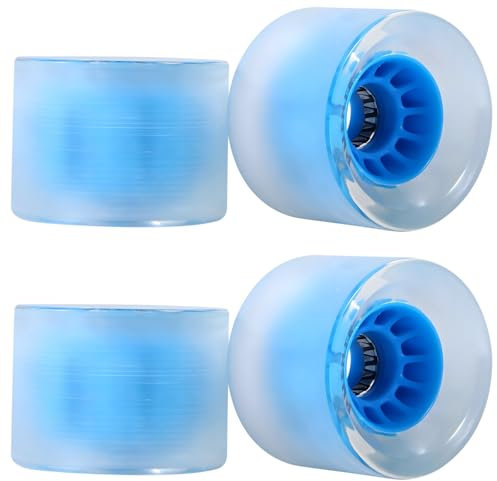 Funabridge 4-pack flash Pu skateboardhjul, 80 A hårdhet, 7,6 x 5 tum, LED-lampor för longboard och fiskskateboard