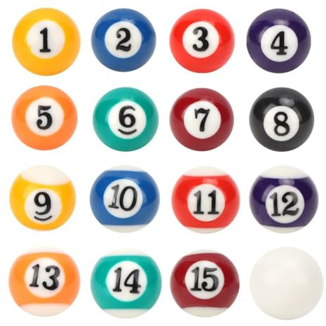 Hominas Mini Palline da Biliardo per Bambini in Resina 16 Pezzi 2,5 cm Set di Palline da Biliardo Accessori per Tavolo da Biliardos