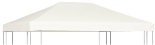 Mokuyary Reservöverdrag för trädgårdspaviljong ersättningsöverdrag paviljongtak antik lusthus markis 310 g/m² 4 x 3 m gräddvit