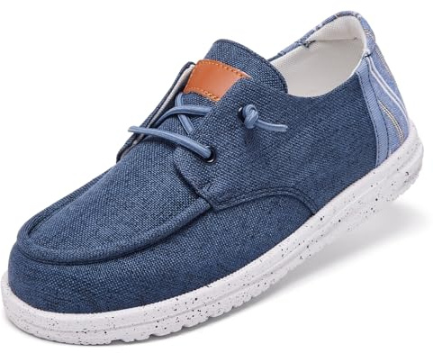 Myzmnk Women Canvas Loafers Moccasins Slip On Trainers Navy UK 5