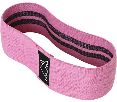 CampTeck U6916 - Polyester & Latex Booty Builder Elastisches Hip Band Rutschfestes Bein Band - Hüft-/Oberschenkelmuskulatur aktivieren. Fitnessstudio, Yoga und Pilates - Rosa - S (66cm x 8cm)