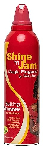 Ampro Shine 'N Jam Magic Fingers Setting Mousse For Braiders | Extra Firm hold - 12oz (354ml)