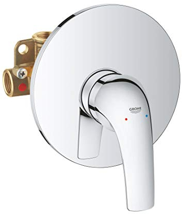 GROHE Start Curve, Grifo de ducha monomando (montaje empotrado, instalación oculta, menor consumo de agua), cromo, 29114000