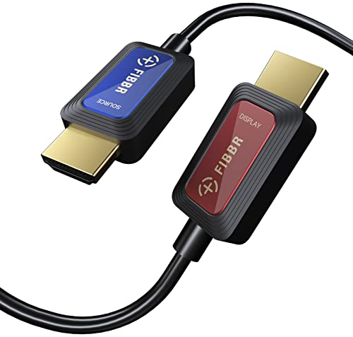 8K Glasfaser HDMI Kabel 15M, 48Gbps High-Speed HDMI 2.1 Kabel 8K@60Hz 4K@120Hz Dolby/Dynamic HDR/HDCP 2.3/eARC HDMI Glasfaserkabel mit einer Richtung, kompatibel mit Blu-ray/TV-Box/HDTV/Projektor