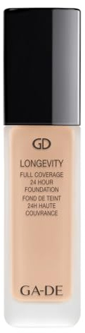 GA-DE Longevity Full Coverage 24 Hour Foundation, 550 - Weightless, Ultra-Soft Cream Foundation, Face Makeup for Natural Matte Look - 1.01 oz