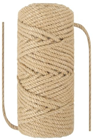 NorthPada Garden String, 5 mm x 30 Metres, Thick Hemp Jute Rope for Gardening, Packing, Crafts, Hanging, Cat Scratching Post, Parrot