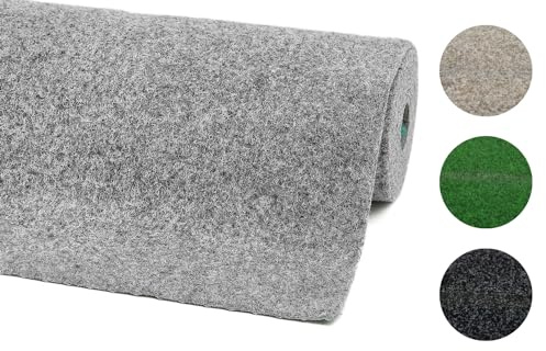 andiamo Konstgräsmatta deco med lugg – konstgräs utomhus för användning som balkongmatta eller gräsmatta utomhus – väderbeständig och kan skäras till storlek 133 x 300 cm, grå
