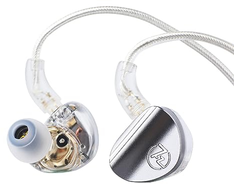 LINSOUL 7HZ SONUS 1DD+1BA Dual Driver In Ear Monitor, Cuffie HiFi In Ear IEM, con cavo OCC rimovibile di fascia alta, in alluminio per audiofili, cuffie da gioco (grigio, 3,5 mm)