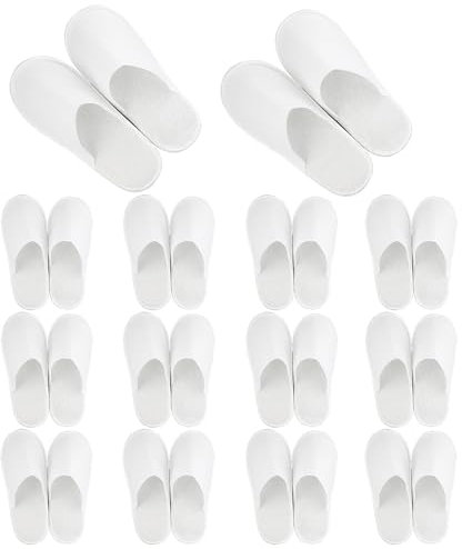 14 Paires Pantoufles Jetables d'hôtel, pantoufles jetables Taille Universelle Adultes Conviennent pour Hôtels, Spas, Voyages en Avion Homme et Femme, Blanc