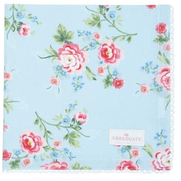 Stoffserviette mit Spitze Serviette Alma Petit White Blumenmuster 40 x 40 cm Landhausstil