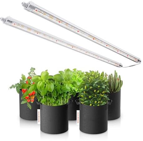 Spider Farmer LED Pflanzenlampe Glow80, 110cm Vollspektrum Wasserdichte Wachstumslampe Pflanze Grow Lampe für Zimmerpflanze Sämling Veg Flower, 2-Pack 476 Leds 80W