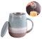 Taza Infusiones con Tapa y Filtro Colador Te, Taza Te Cafe, Tazas Originales para Regalar, Ceramica, 400ml, Apta para Uso Diario (Azul)